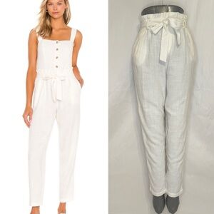 Bobi Ivory Indio Linen Paperbag Waist Pant